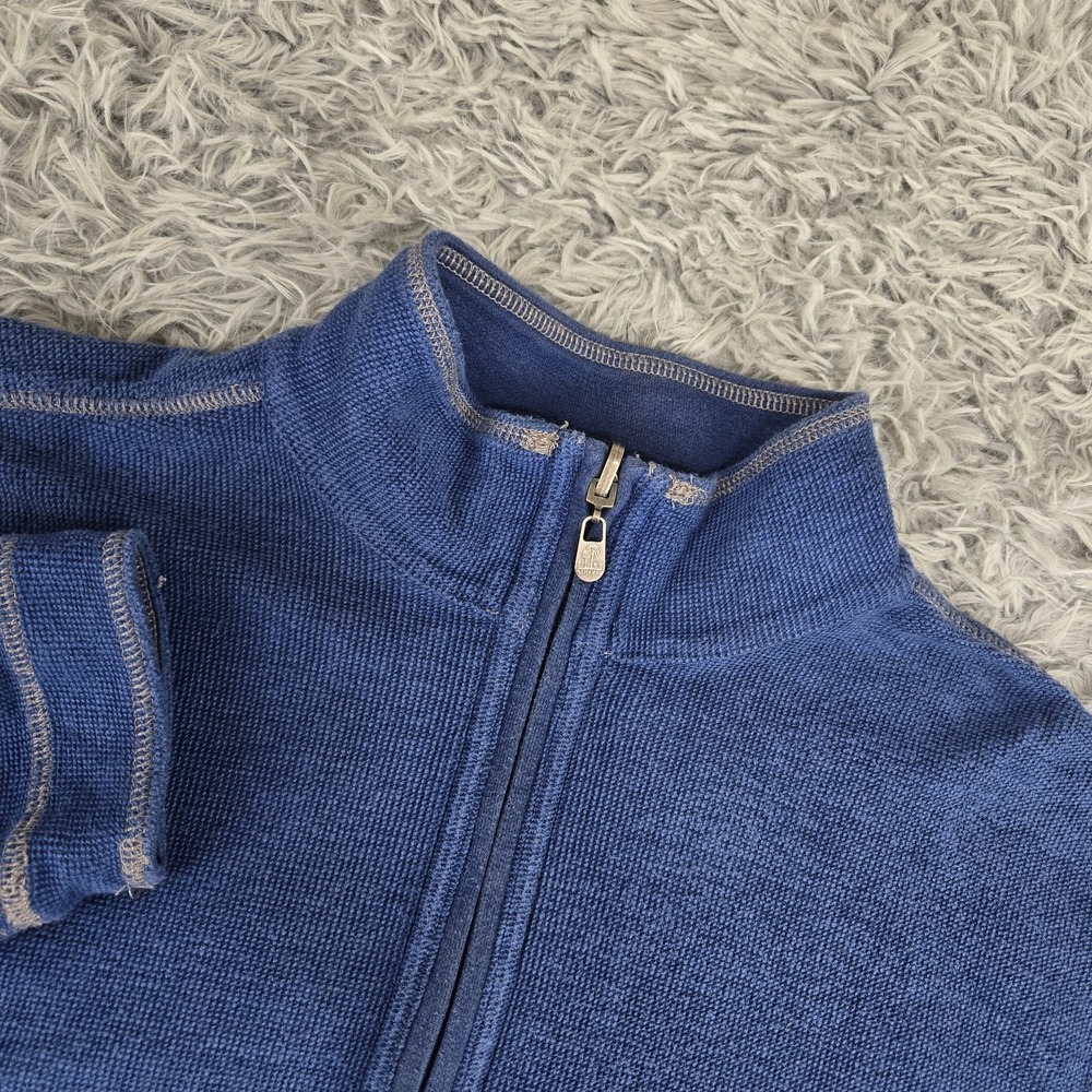 Tommy Bahama Mens Large Blue Reversible Long Sleeve 1/4 Zip‎ Sweater